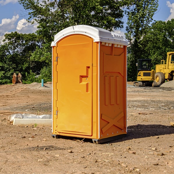 how often are the portable restrooms cleaned and serviced during a rental period in Deepwater MO